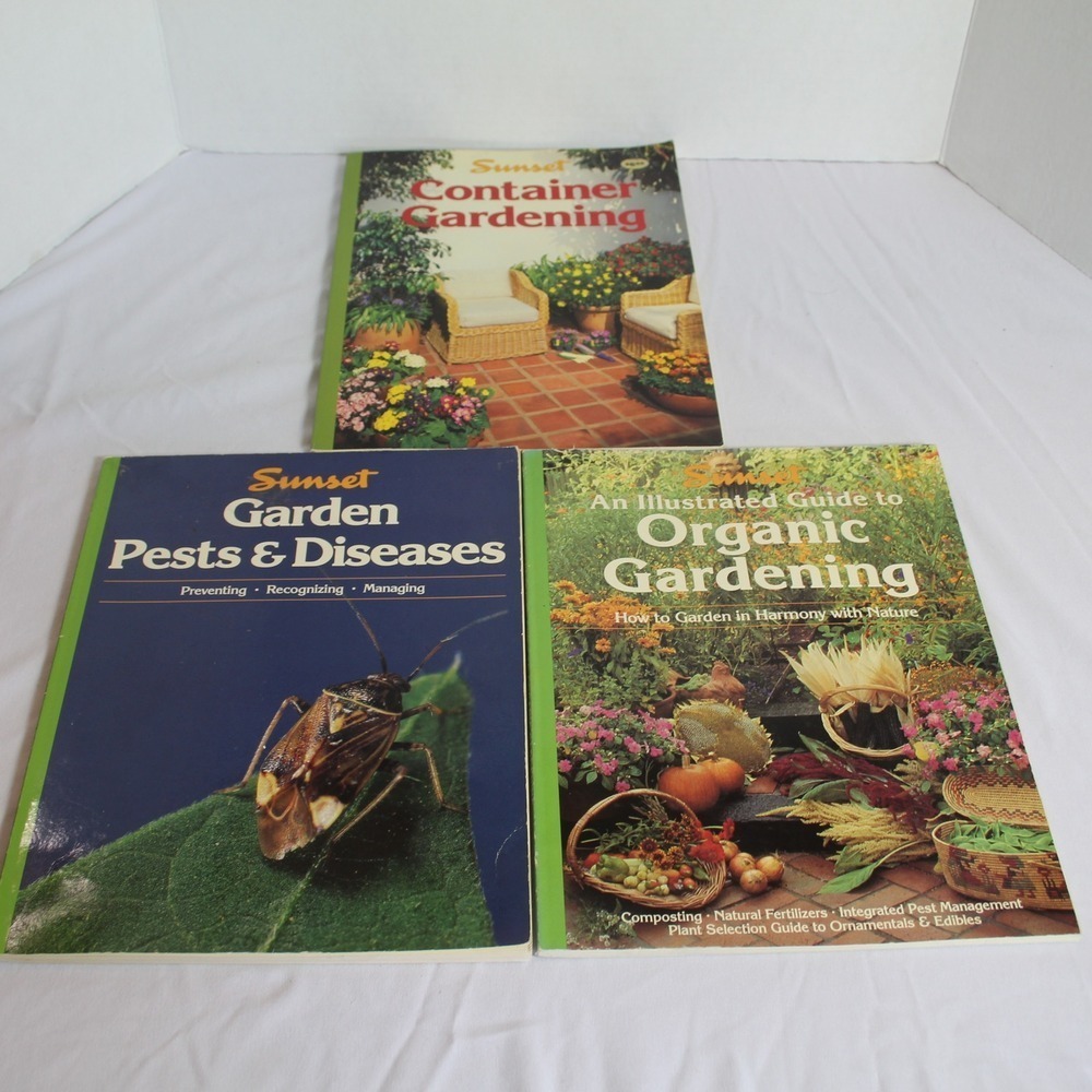 Sunset Gardening Books Lot Container Organic Garden Pests Diseases